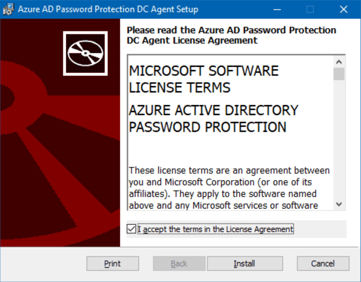 Installing the Azure AD Password Protection DC agent